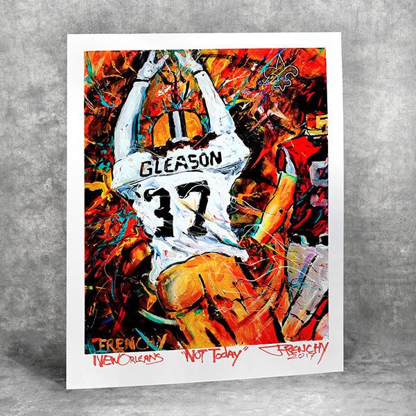 Frenchy's “Not Today” serigraph of Steve Gleason's blocked punt
