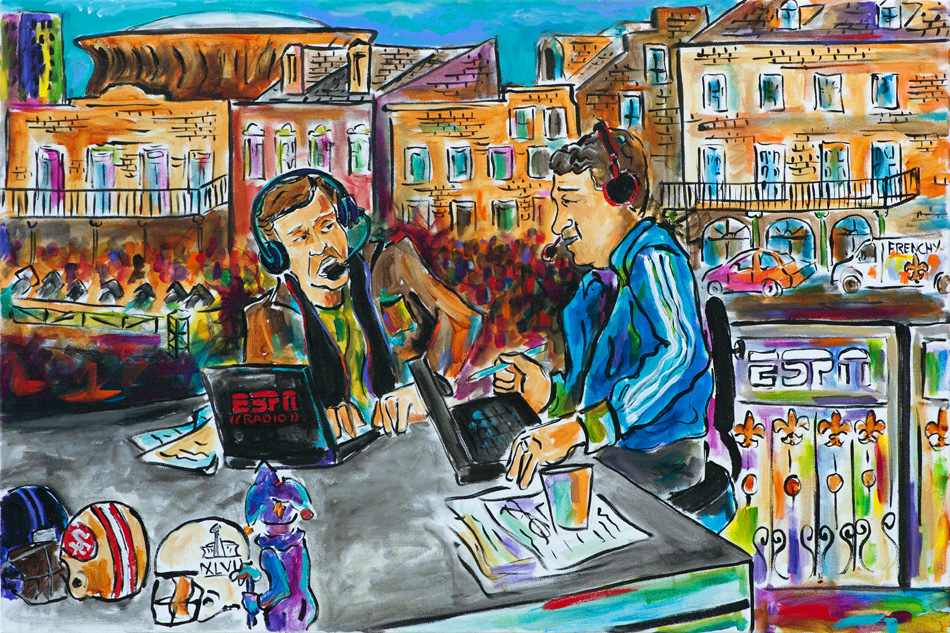 ESPN's Mike and Mike in New Orleans and painted by Frenchy