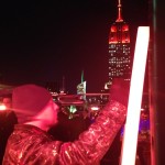 Frenchy painting on the 230 5th Ave Roof Top at Ron Jaworski Cigar Party Super Bowl XLVIII