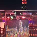 Frenchy painting on the 230 5th Ave Roof Top at Ron Jaworski Cigar Party Super Bowl XLVIII